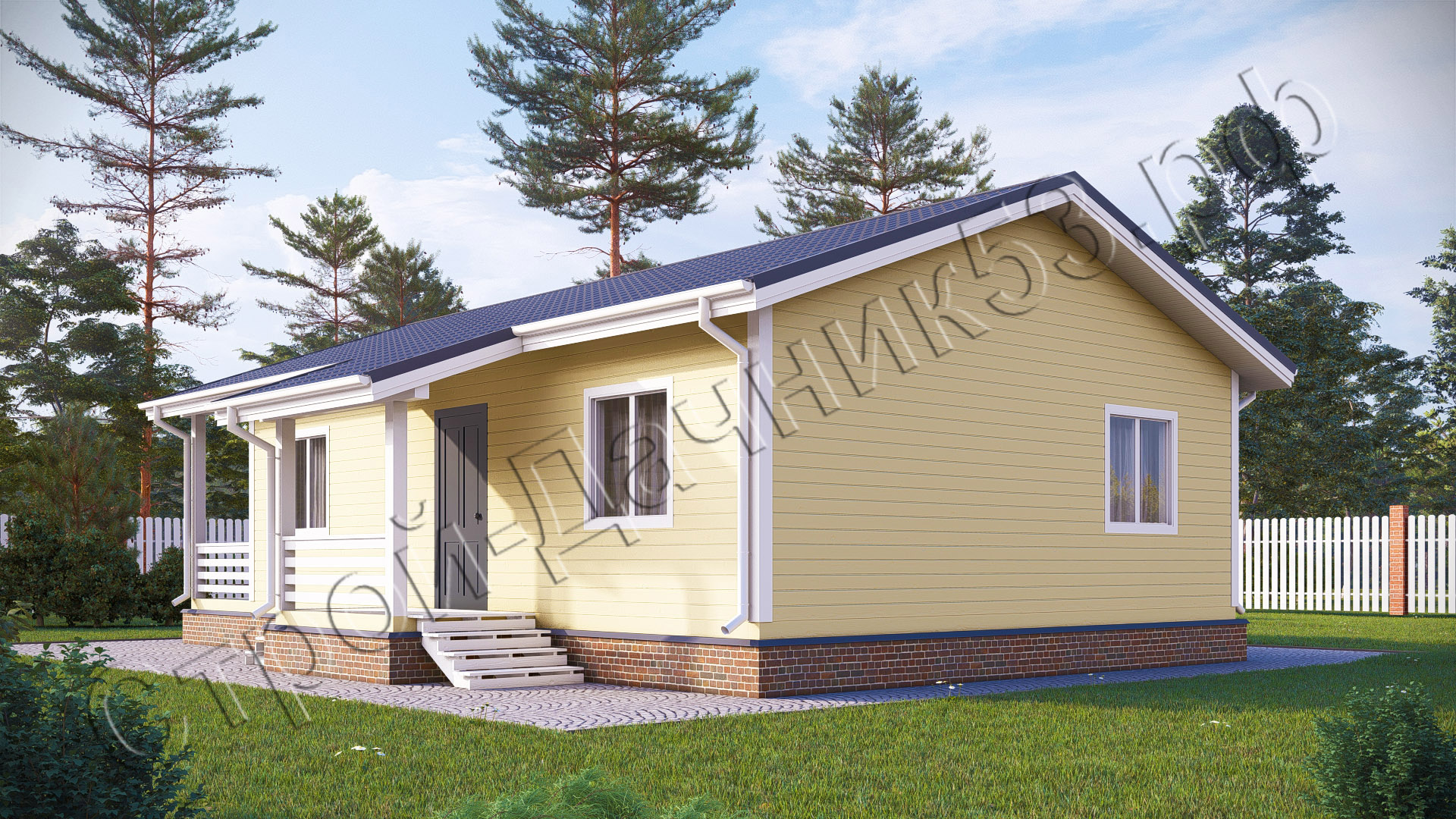 Проект каркасно-щитового дома Д–42